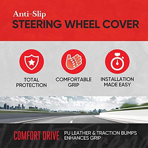Motor Trend FlexGrip Gray Steering Wheel Cover - Image 2