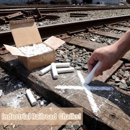 White 144 Pcs Large 4 x 1 Inch Railroad Crayon Chalk - Image 3