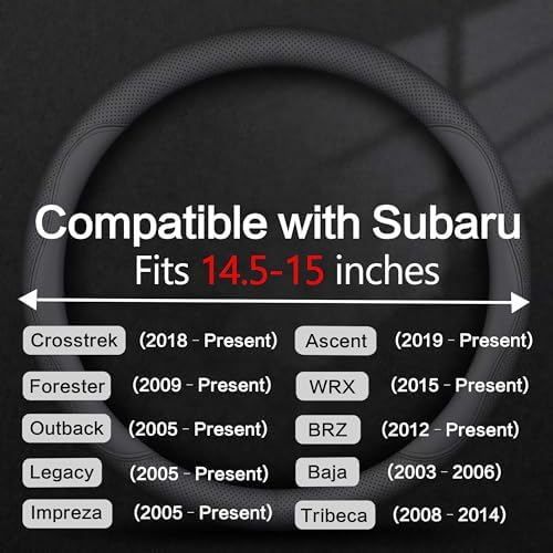 Leather Car Steering Wheel Cover, Breathable Laser-Perforated, Pure Black - Image 3