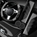 NBTEPEM 6 Pcs Grey Steering Wheel Cover Set, Sport Microfiber Leather Steering by NBTEPEM