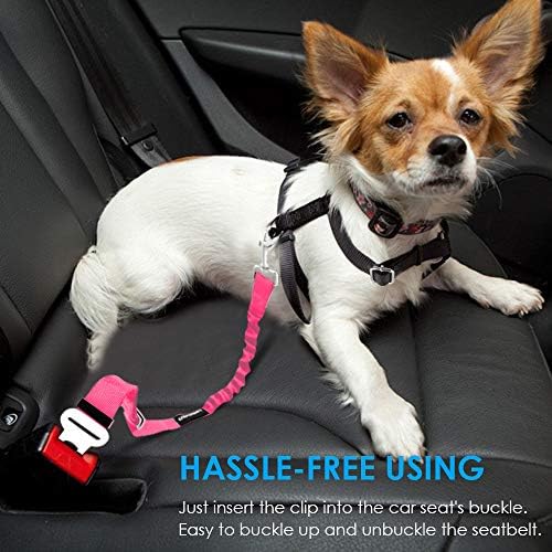 URPOWER 2 Pack Dog Seat Belt, Retractable Dog Car Harness Adjustable Pet Safety - Image 6