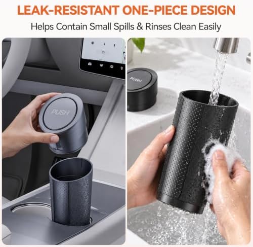 Car Trash Can with Lid, Mini Cup Holder Trash Can with 30 Bags, 900ML - Image 6