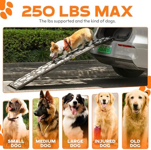 Upgraded Dog Ramp for Car 71"x17.2" Wide Portable Folding Pet Ramp - Image 5