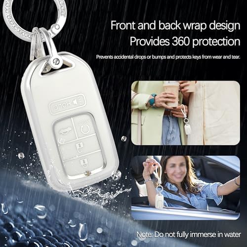 Car Key Fob Cover with Key Chain, 5 Buttons Key Fob Protector Compatible with - Image 3