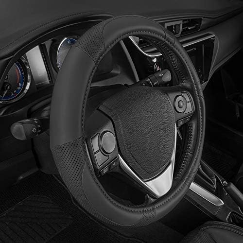 Motor Trend Perforated Microfiber Leather Steering Wheel Cover - Image 3