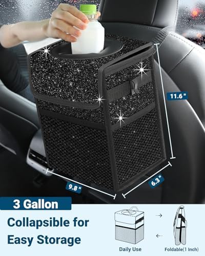 Capolo Car Trash Can with Lid, Leakproof Car Garbage Can Car Trash Bag - Image 2