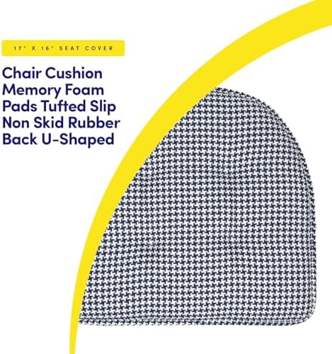 Sweet Home Collection Chair Cushion Memory Foam Pads Tufted Slip Non Skid - Image 3