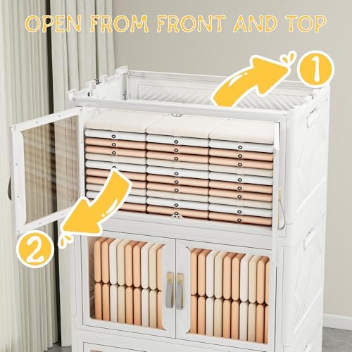 Stackable Storage Bins with Doors & Lids & Wheels - Image 3