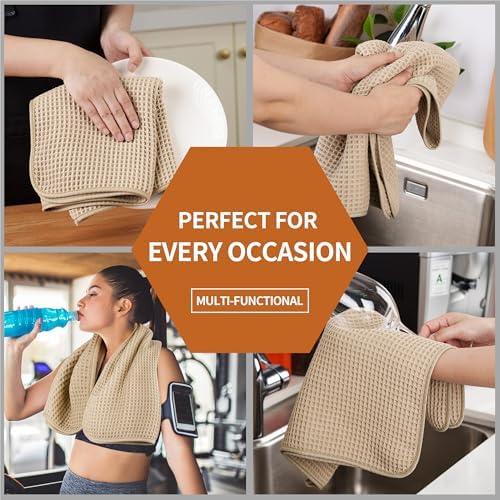 Microfiber Waffle Hand Towels, 2 Pieces, Fast Drying, Lint Free 430 GSM - Image 6