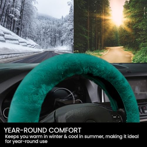 Andalus Brands Luxury Fluffy Car Steering Wheel Covers – Genuine Merino - Image 4