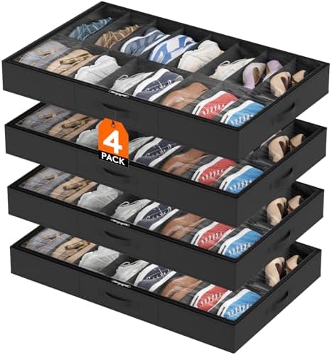 Lifewit Under Bed Shoe Storage Organizer, 4 Pack by Lifewit