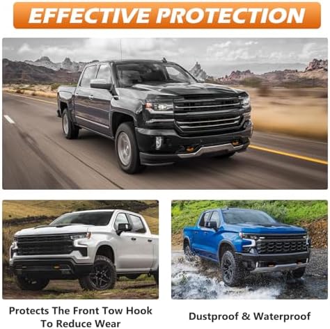 Tow Hook Covers for Silverado 1500/Sierra 1500 Orange - Image 4