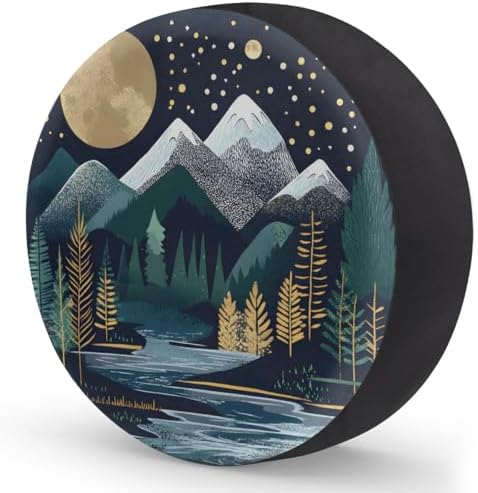 Rv Spare Tire Cover Wheel Mountain Tree Forest Tire Covers Wheel Protectors - Image 2