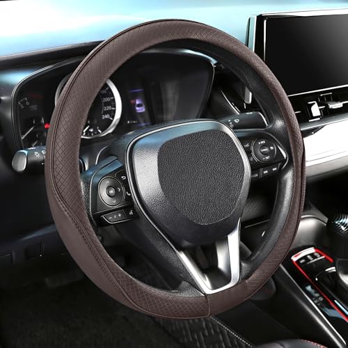 SEG Direct Steering Wheel Cover 14.5-15 inch Standard Size Chocolate Brown by SEGDirect