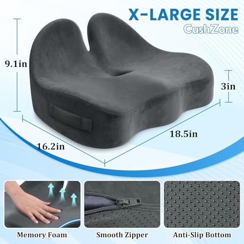 CushZone Extra Large Seat Cushion, Sciatica Support - Image 2