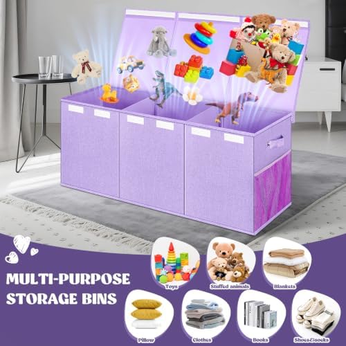 Extra Large Toy Box with Lids, Collapsible Storage Bin - Image 3