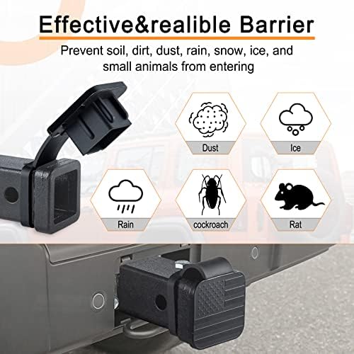 SINGARO 2 Inch Universal Flag Tow Hitch Covers, Trailer Hitch Cover Tube Plug - Image 5