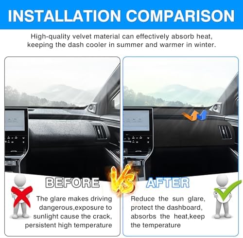 Autorder Dashboard Cover Mat for Toyota bZ4X /Subaru Solterra 2023 2024 2025 - Image 3