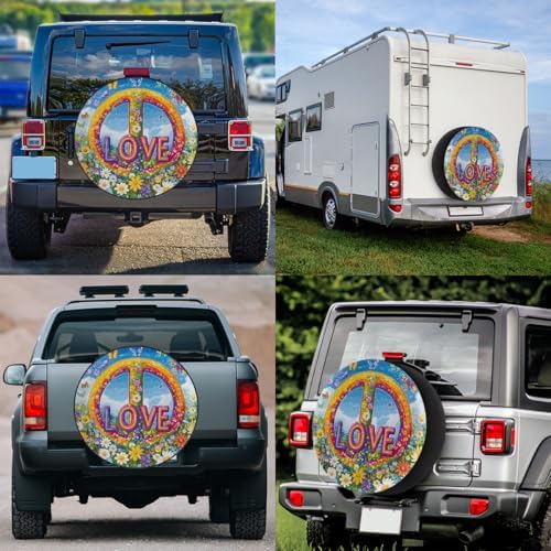 Peace Flowers Spare Tire Cover Dust-Proof Wheel Protector - Image 6