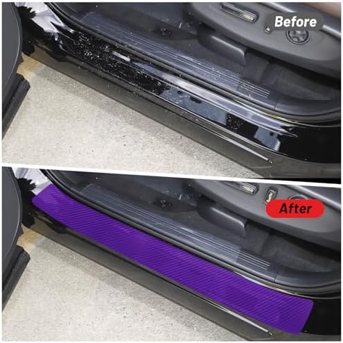 4PCS Car Door Sill Protector 3D Carbon Fiber - Image 2