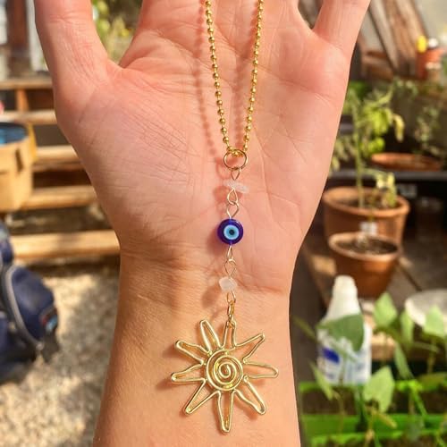 Sun Hanging Car Charm, Boho Crystals Decor - Image 2