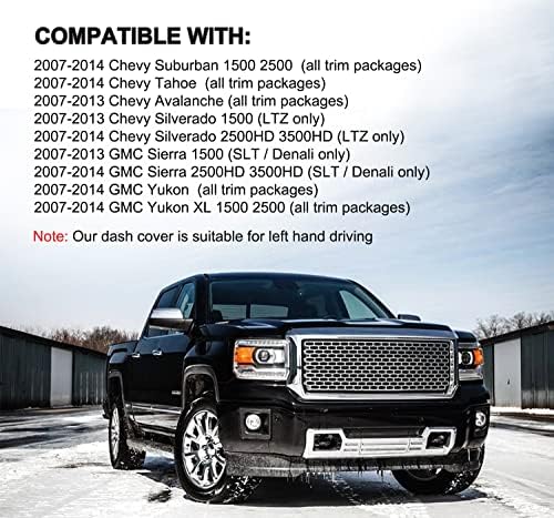Yiz Dash Cover Mat for 2007-2014 Chevy Tahoe, GMC Yukon/Yukon XL Y24 - Image 2