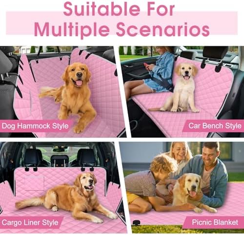 Waterproof Dog Car Seat Cover for Back Seat, Pet Hammock- L - Image 6