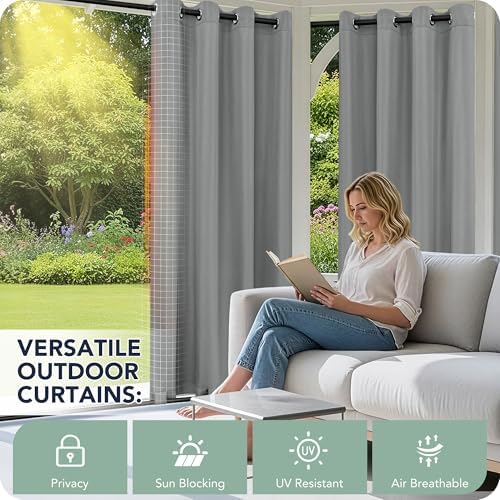 Gazebo Curtains Outdoor Waterproof 6 Panels, Porch Sun Shade - Image 3