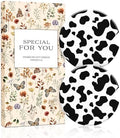 Swooflia Elegant Ceramic Car Coasters Black White Cow Print Car Decor by Swooflia