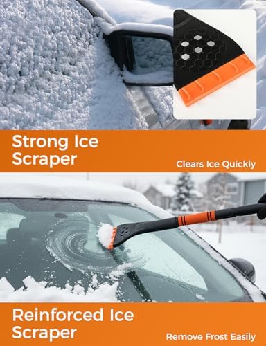 34" Extendable Ice Scrapers for Car Windshield 2-in-1 Snow Brush for Car Snow - Image 4