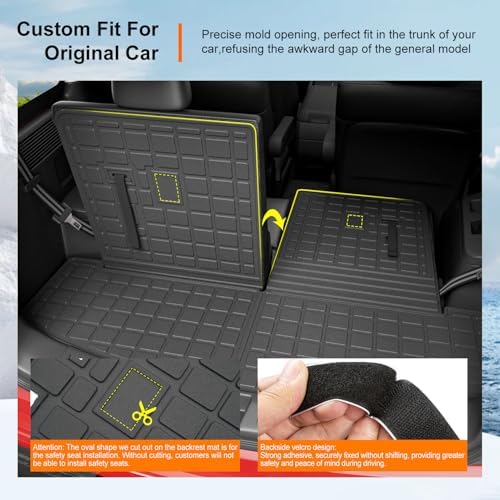 powoq Cargo Mat with Backrest Mats Compatible with 2024-2026 Santa Fe - Image 2