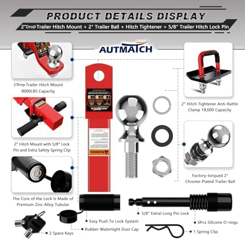 AUTMATCH Trailer Hitch Ball Mount - Image 2