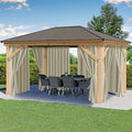 Outdoor Curtains for Patio Waterproof Rod Pocket 6 Pcs 54x95 Inch Taupe by HolidayIdeas