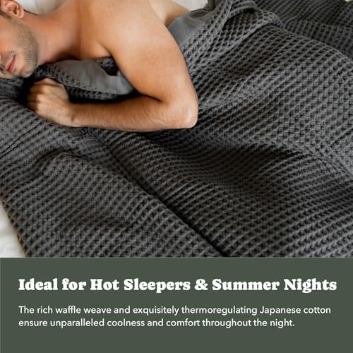 Luxury Organic Japanese Cotton Waffle Towelket Throw Blanket Bedspread - Image 4