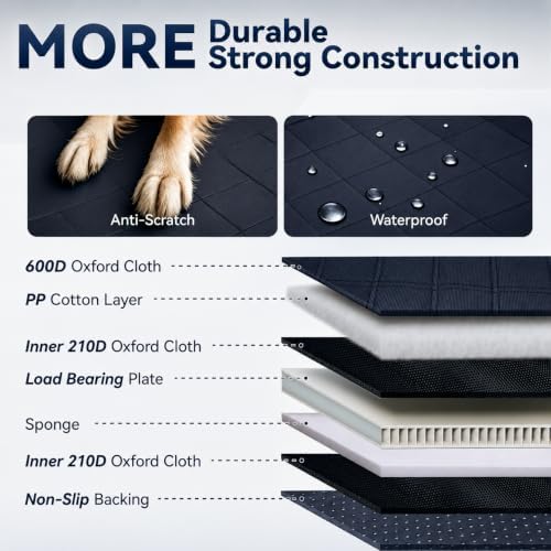 High Barrier Dog Car Seat Cover, Waterproof Back Seat Extender - Image 4