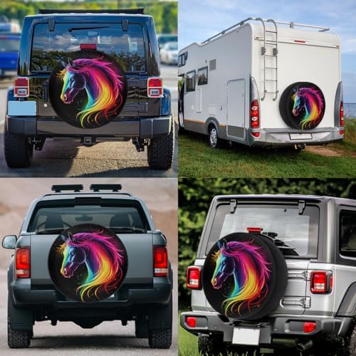 Rainbow Horse Spare Tire Cover Dust-Proof Wheel Protector - Image 6