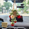 Cute Crochet Daisy Strawberry Hanging Plant by 96CRVFT