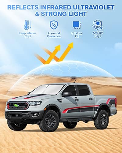 Canvcle Sunshades for 2019-2025 2026 Ford Ranger 4Door Windshield Sunshade Side - Image 2