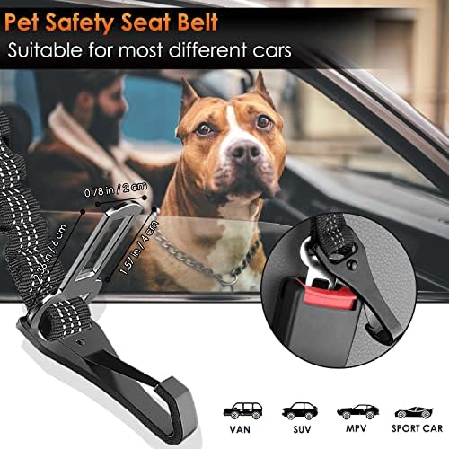 SlowTon Dog Car Seat Belt, 3 in 1 Latch Bar Attachment Dog Safety Seatbelt - Image 6