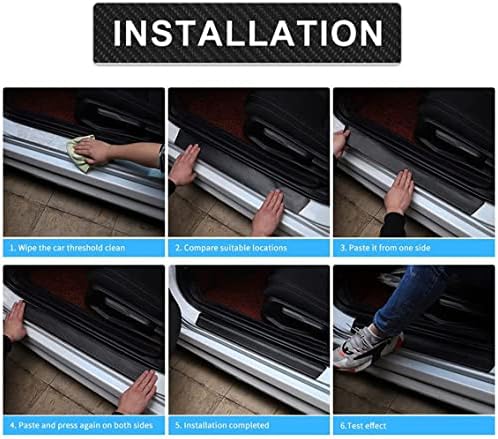 4Pcs Car Door Sill Protector for Nissan Pathfinder, Carbon Fiber Anti-Scratch - Image 5