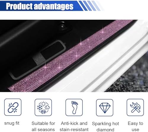 2PCS Car Door Edge Entry Guard, Bling Rhinestone Car Anti-Collision Adhesive - Image 3