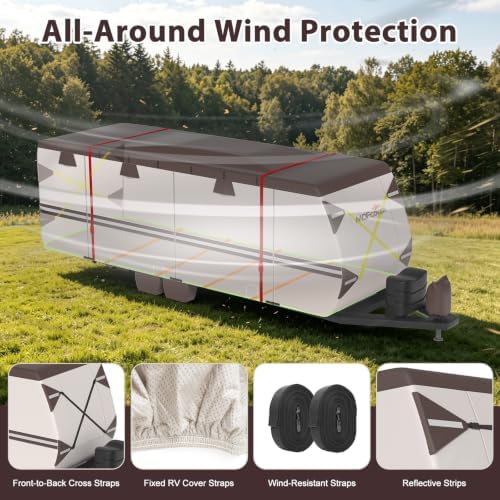 RV Cover 22-24 ft Travel Trailer 9 Layers Camper Cover - Image 3