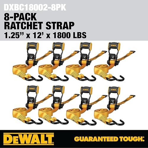 DEWALT 1.25"×12'×1, 800 lbs Light-Duty Ratchet Strap - Image 7