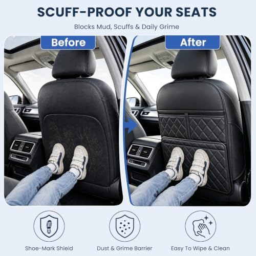 ROXAI 2 Pack Kick Mats Back Seat Protector, Seat Back Cover - Image 3