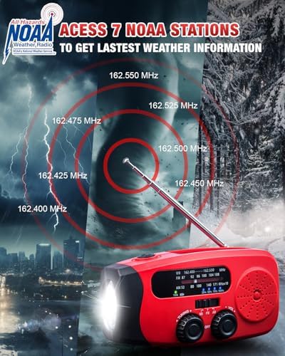 Emgykit Hand Crank Radio with AM/FM/NOAA Weather Band, - Image 4