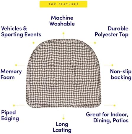 Sweet Home Collection Chair Cushion Memory Foam Pads Tufted Slip Non Skid - Image 5