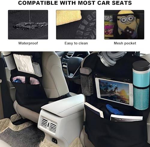 2PCS Car Backseat Organizer, Oxford Car Back Seat Protecter Kick Mat - Image 3