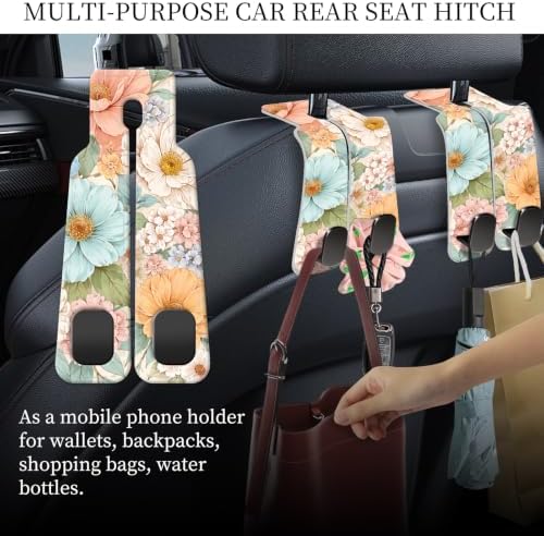 PU Leather Car Seat Hook, Storage Headrest Hanger, Cute Car Backseat Organizer - Image 3