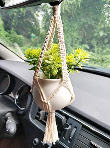 Dahey 2 Pack Mini Macrame Succulent Plant Hangers - Image 6