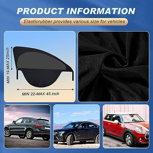 Tallew 4 Pcs Car Window Screens Mesh Breathable Shade, 19-25 in, 22-45 in - Image 2